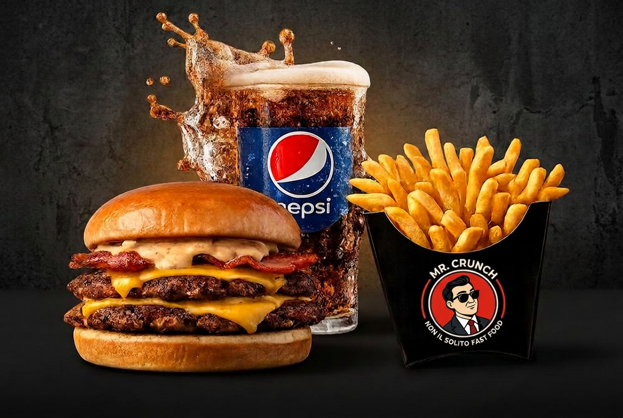 Natanan burger Mr Crunch: doppio smash, cheddar e bacon, Marina di Carrara